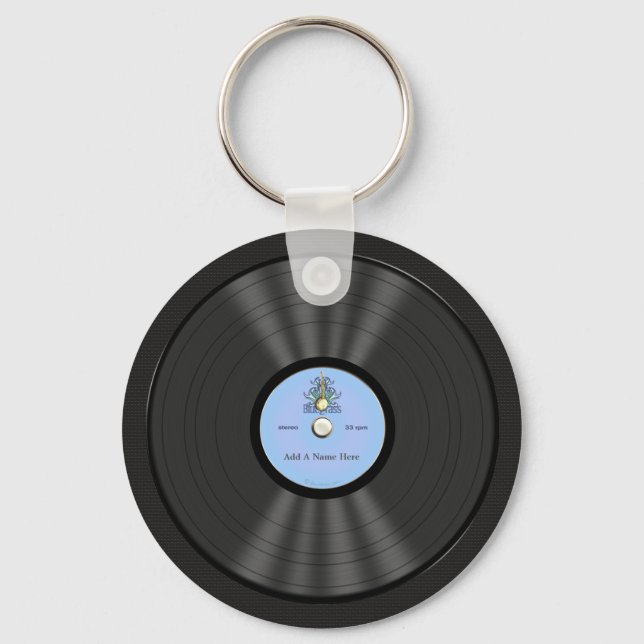 Personalized Bluegrass Vinyl Record Keychain (Front)