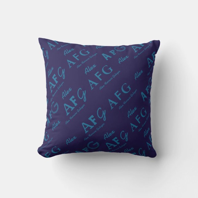 personalized bluepillow / monogrammed outdoor pillow (Front)