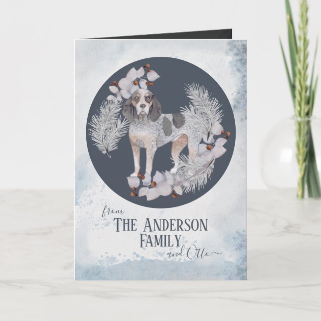 Personalized Bluetick Coonhound Christmas Holiday Card (Front)