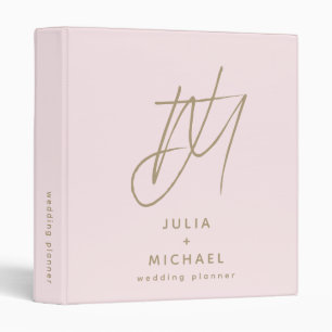 Personalized Blush and Gold Wedding Planner Binder
