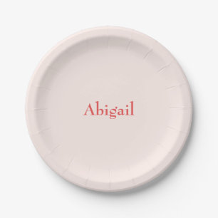 Personalized Blush Baby Shower Paper Plate