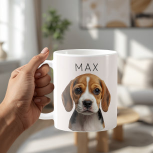 Personalized Blush Beige Dog Photo Mug