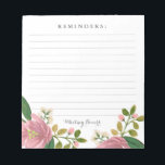 Personalized | Blush Bouquet Notepad<br><div class="desc">Hand painted pink floral wedding design by Shelby Allison.Customize these invites with your choice of background colour.</div>