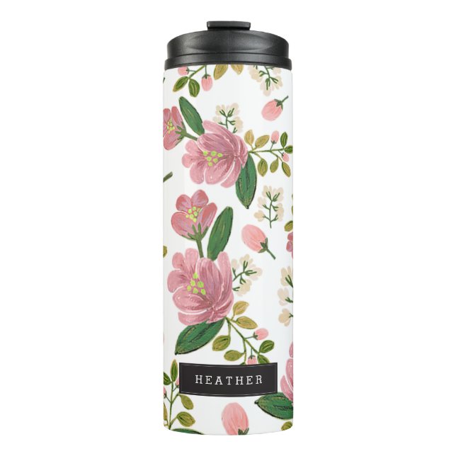 Personalized | Blush Bouquet Thermal Tumbler (Front)