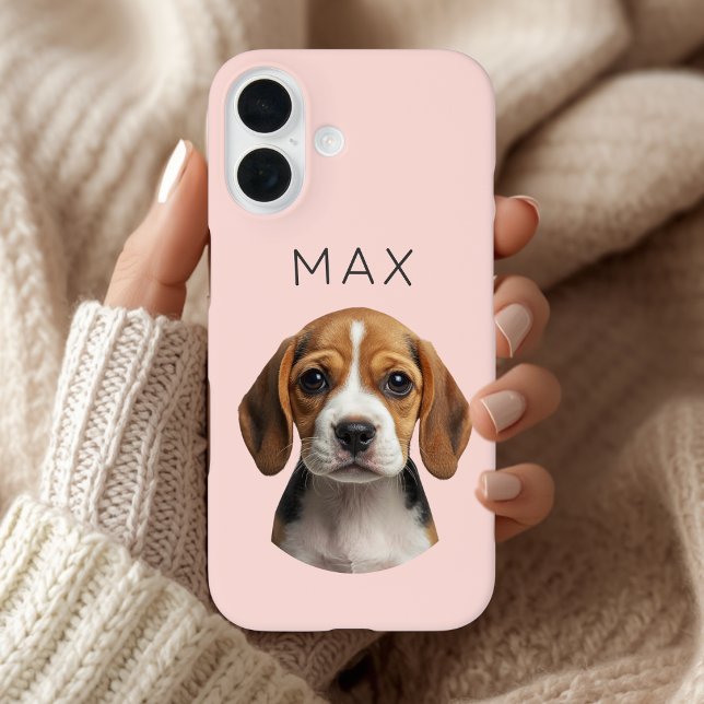 Personalized Blush Dog Photo & Name Case-Mate iPhone Case (Creator Uploaded)