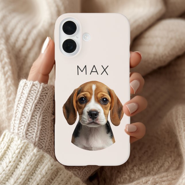 Personalized Blush Dog Photo & Name Case-Mate iPhone Case (Creator Uploaded)