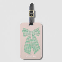 Personalized Blush Gingham Romantic Coquette Bow