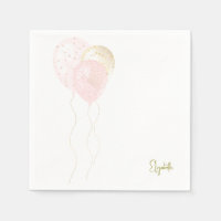 Personalized Blush Gold Balloons Baby Shower