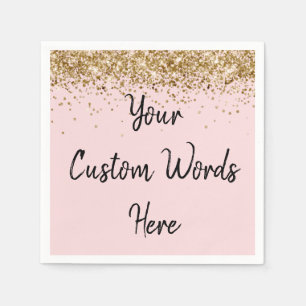 Personalized Blush Pink Birthday Party Graduation Napkin