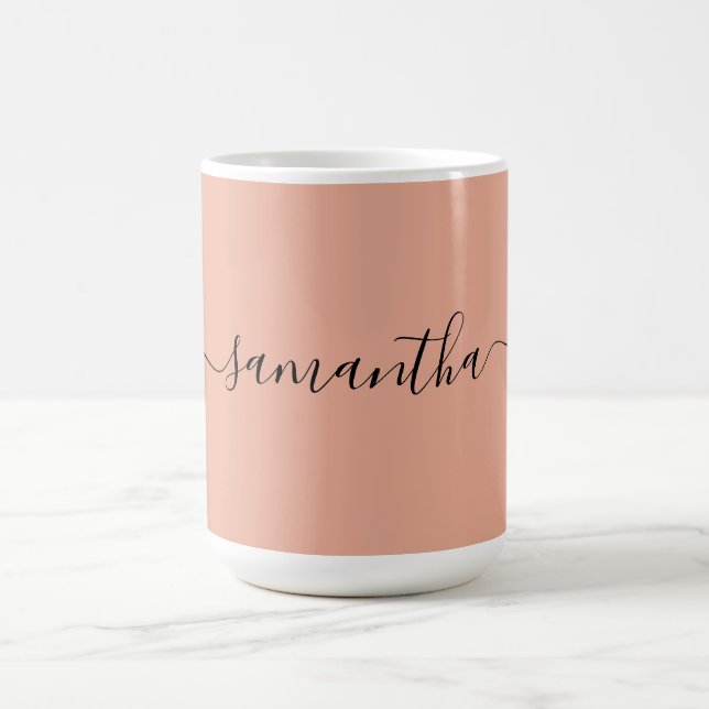 Personalized Blush Pink Calligraphy Name Coffee Mug (Center)
