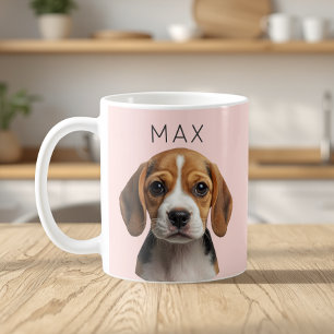 Personalized Blush Pink Dog Photo Mug