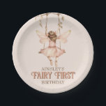 Personalized Blush Pink Fairy First 1st Birthday Paper Plate<br><div class="desc">Celebrate your little fairy's first birthday with the Personalized Blush Pink Fairy First 1st Birthday Paper Plates. Designed with soft pastel hues, whimsical fairy motifs, and delicate floral accents, these plates are perfect for a fairy garden-themed or enchanted forest celebration. Personalize the design with your child's name to create a...</div>