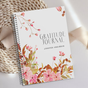 Personalized Blush Pink Floral Gratitude Journal 