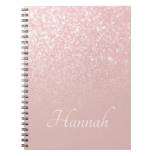 Personalized Blush Pink Glitter Ombre Notebook