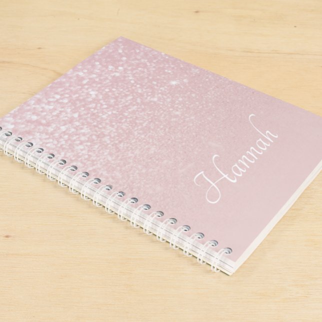 Personalized Blush Pink Glitter Ombre Notebook (Creator Uploaded)