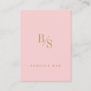 Personalized Blush Pink Gold Modern Professional Business Card