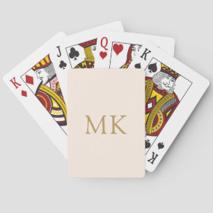 Personalized Blush Pink Gold Monogram Initials Playing Cards
