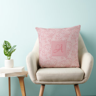 Personalized Blush Pink Lace  Throw Pillow