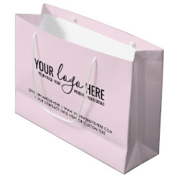 Personalized Blush Pink Logo Business Company Large Gift Bag