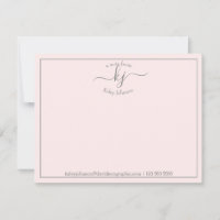 Personalized Blush Pink Script From The Desk Of