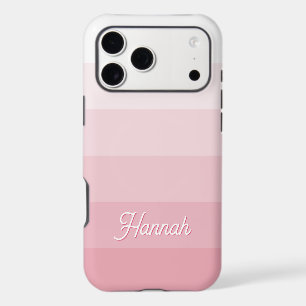 Personalized Blush Pink White Ombre Stripe