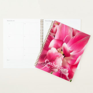 Personalized Blush Tulip Dreams Planner | Pink