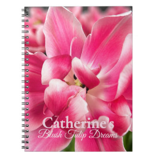 Personalized Blush Tulip Dreams Spiral Notebook