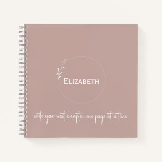 Personalized Blush "Write Your Next Chapter" Notebook
