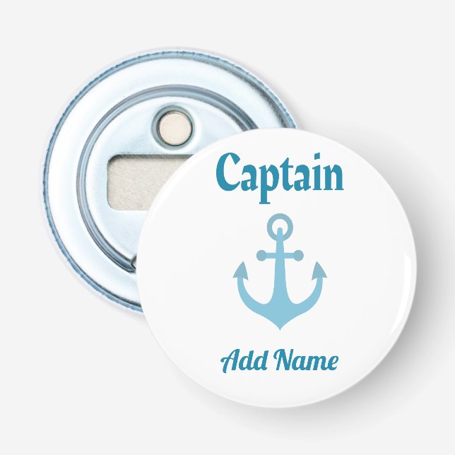 Personalized Boat Captain Anchor Bottle Opener (Front)