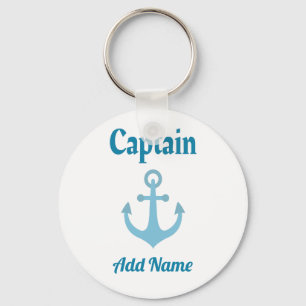 Personalized Boat Captain Anchor Keychain