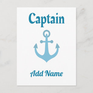 Personalized Boat Captain Anchor Postcard