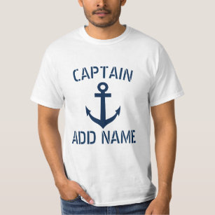 Personalized boat captain name anchor t shirts