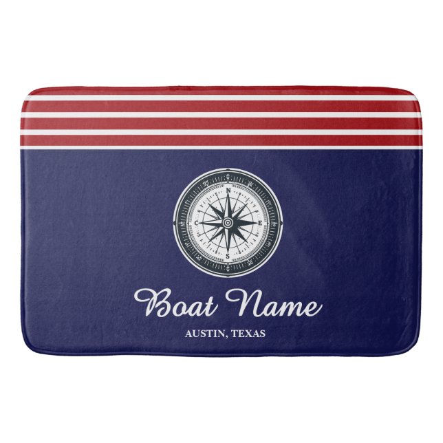 Personalized Boat Name Bath Mat (Front)