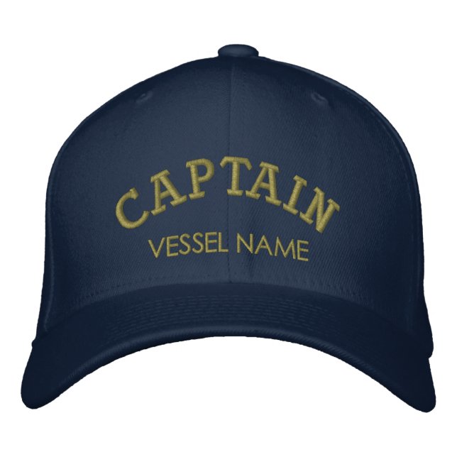Personalized Boat Name Captain Hat (Front)