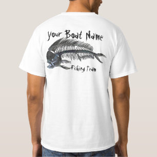 Personalized Boat Name Mahi Fishbones T-Shirt