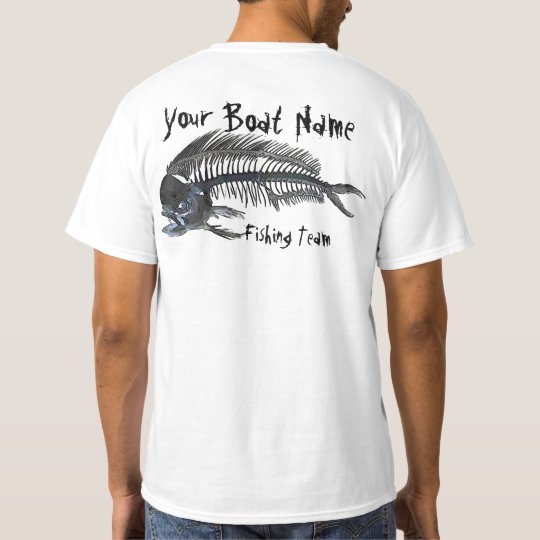 Personalized Boat Name Mahi Fishbones T-Shirt