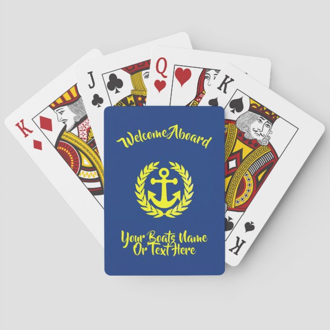 Personalized boat name playing cards (Back)
