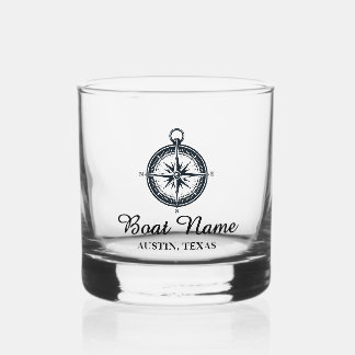 Personalized Boat Name Whiskey Glass