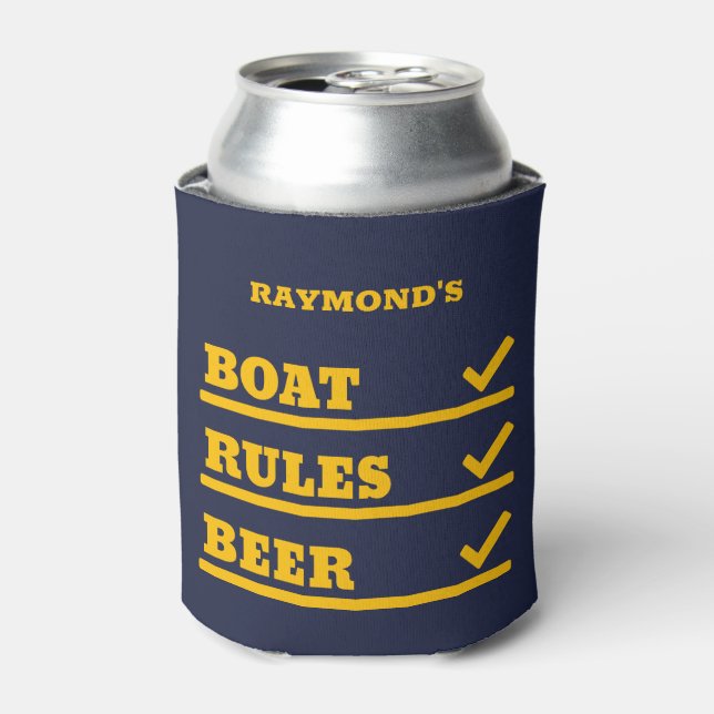 Personalized Boat Rules Checklist Can Sleeve Can Cooler (Can Front)