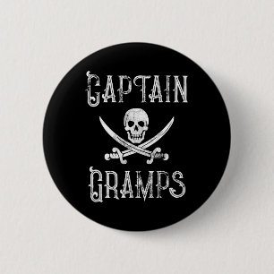 Personalized Boating Pirate Gift Captain Gramps 2 Inch Round Button