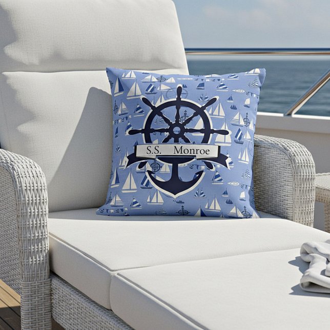 Personalized Boats Throw Pillow (Creator Uploaded)