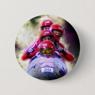 Personalized Bobsleigh Sport Photo 2 Inch Round Button