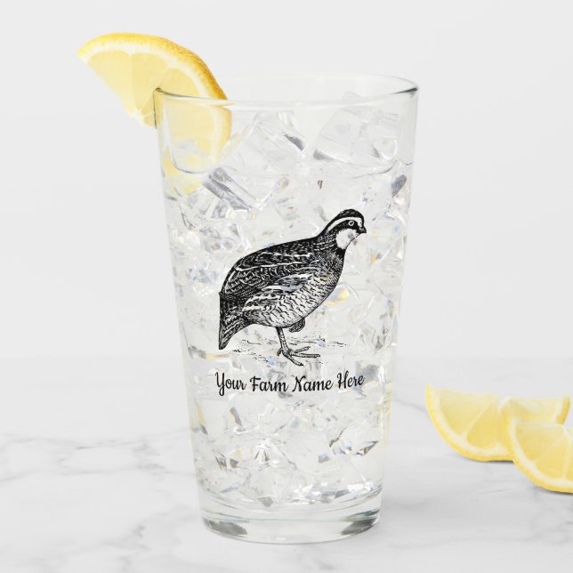 Personalized Bobwhite Quail Farm Glass (Front Ice)