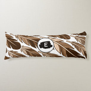 Personalized Body Pillow – Boho Monogram Brown