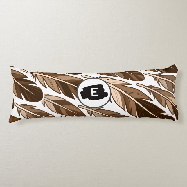 Personalized Body Pillow – Boho Monogram Brown (Front)