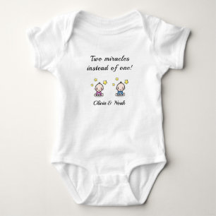 personalized bodysuit for twin babies
