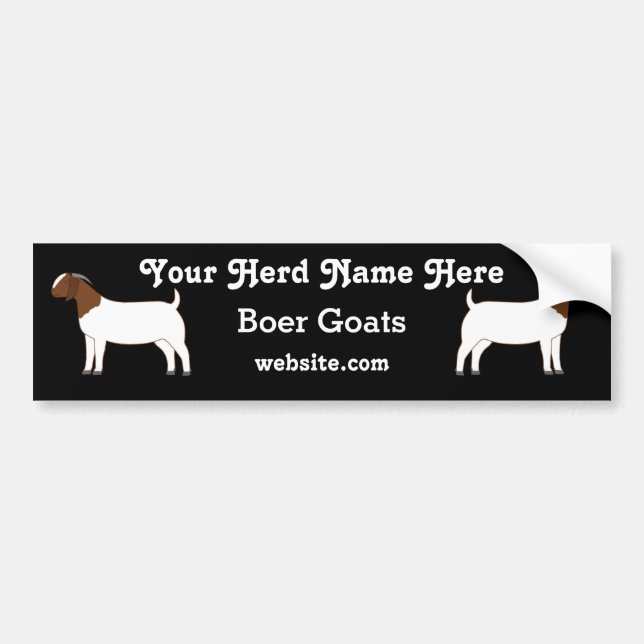 Personalized Boer Goat Bumper Sticker (Front)