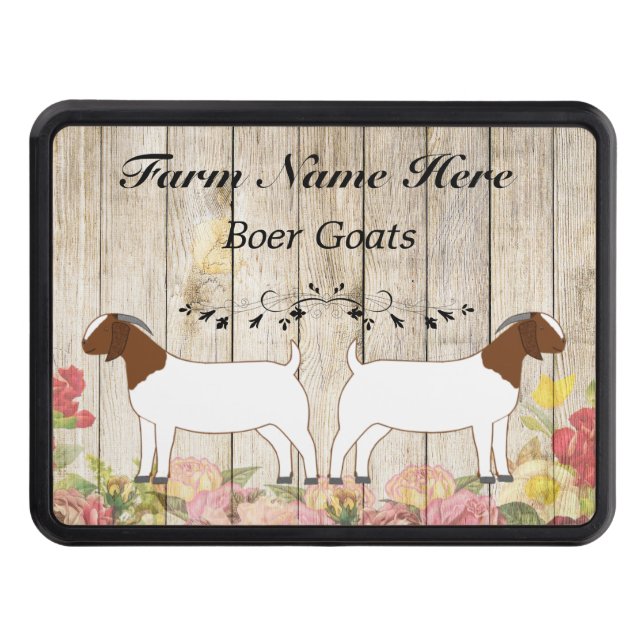 Personalized Boer Goat Herd Floral Trailer Hitch Cover (Front)