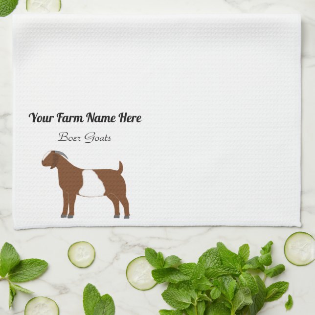 Personalized Boer Goat Kitchen Towel (Folded)