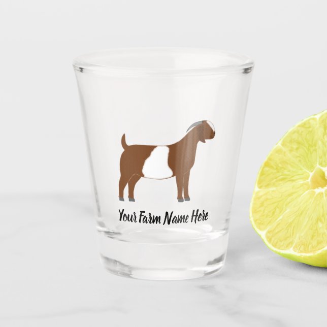 Personalized Boer Goat Shot Glass (Front)